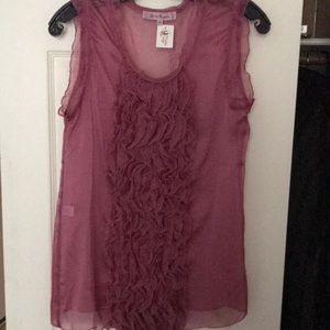 Young Essence Sheer Top Dark Pink